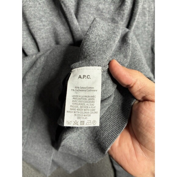 A.P.C. Rue Madame Paris Sweater Men's Large Cashmere Blend Crew Neck Pullover - Picture 4 of 13